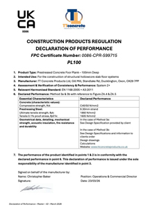 UKCA Mark & DOP - Hollowcore Slab