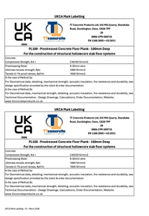 UKCA Mark Label Hollowcore Slab